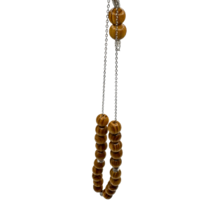 Komboloi Olive Wood + Sterling Silver Chain (12mm) (23)