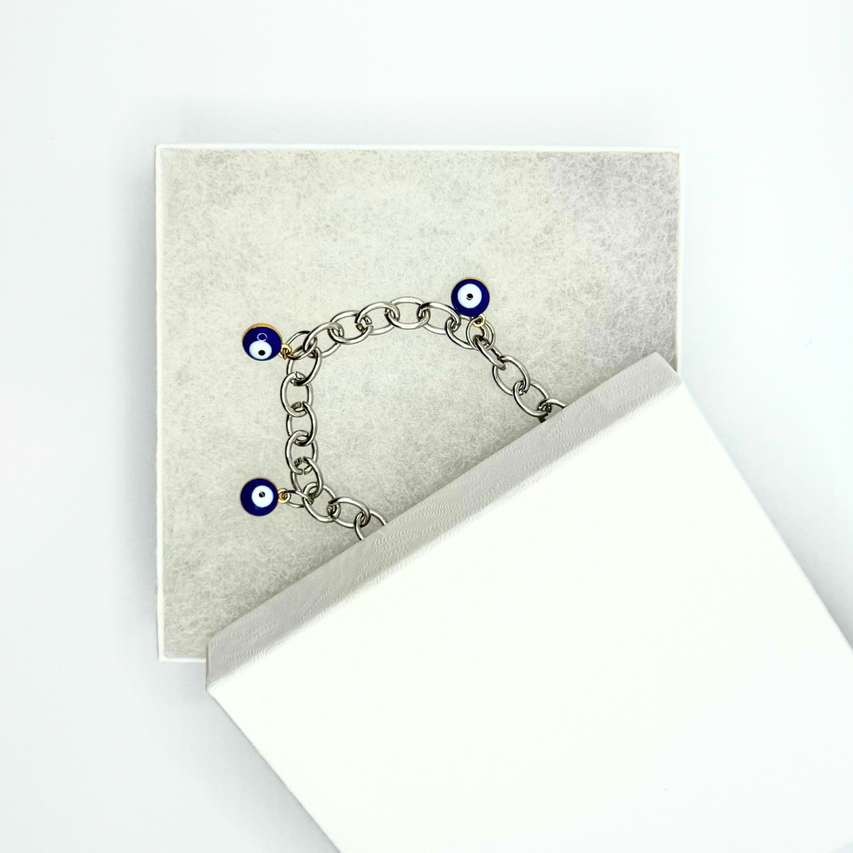 Evil Eye Silver Link Bracelet