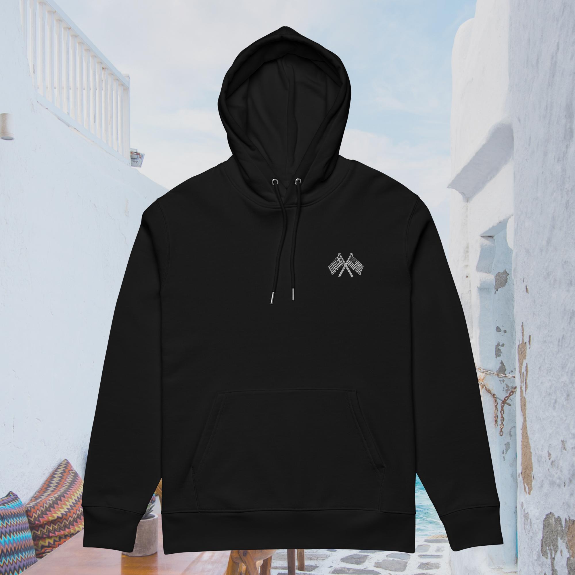 Greek American Hoodie – Sustainable Organic Cotton Streetwear - Image 2