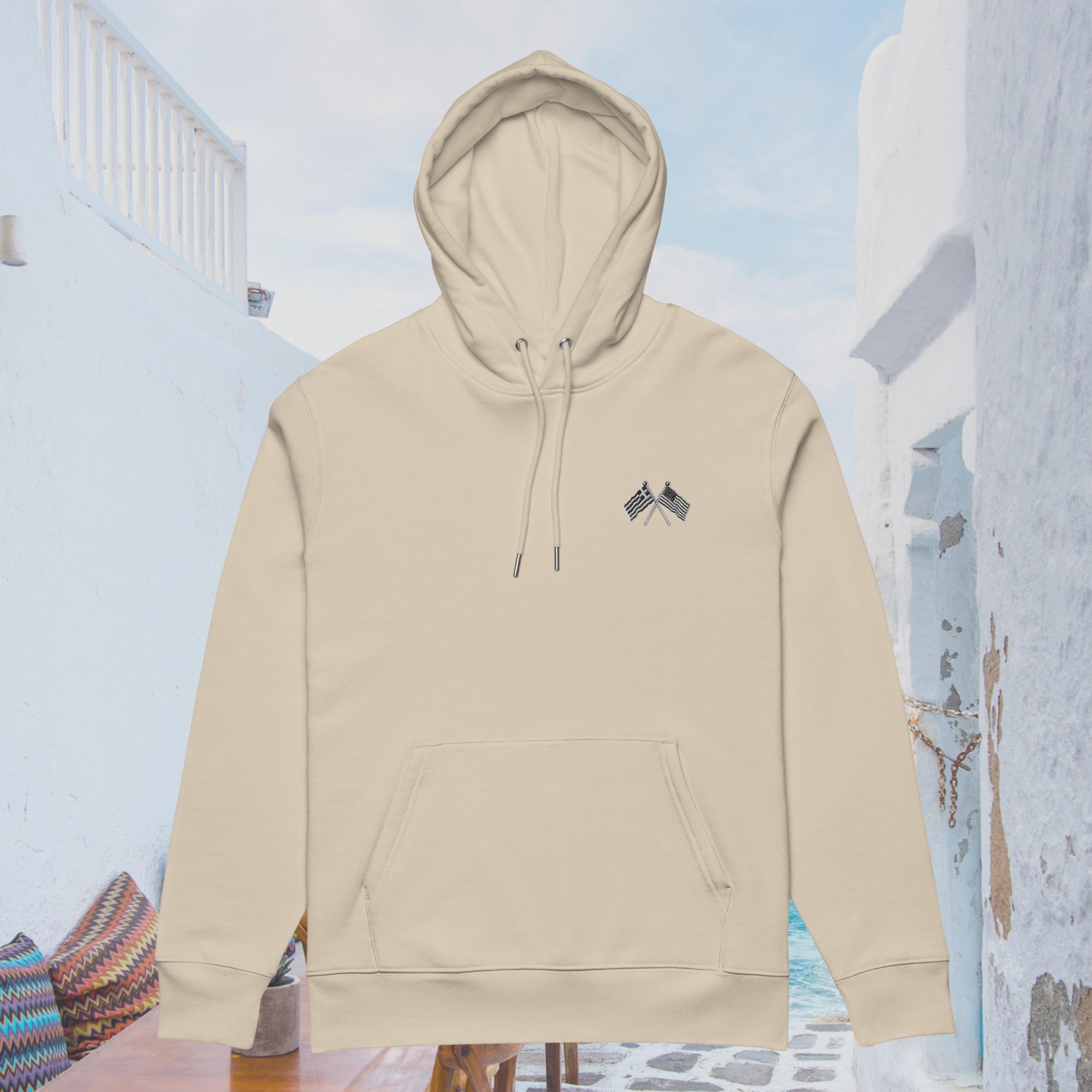Greek American Hoodie – Sustainable Organic Cotton Streetwear - Image 3