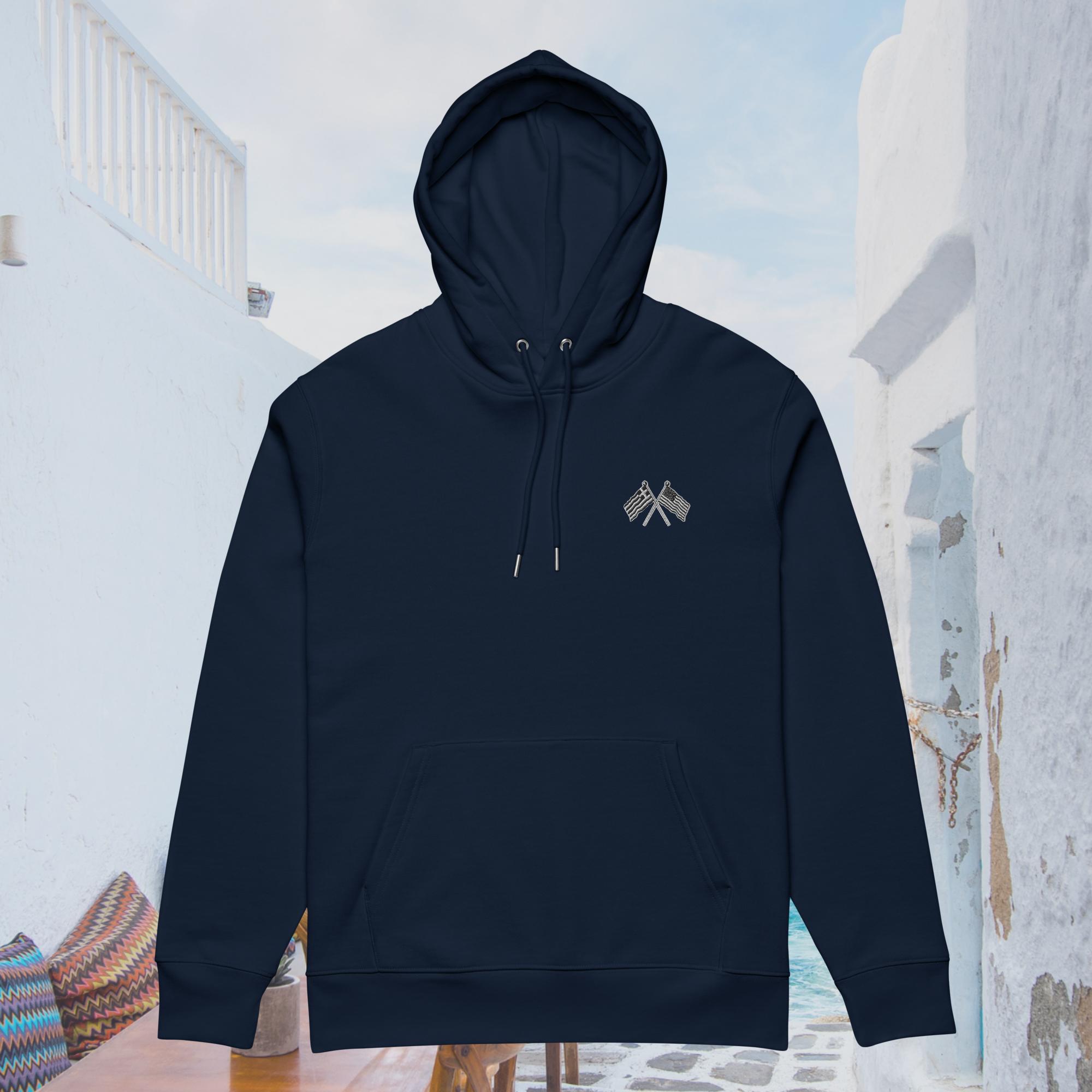 Greek American Hoodie – Sustainable Organic Cotton Streetwear - Image 4