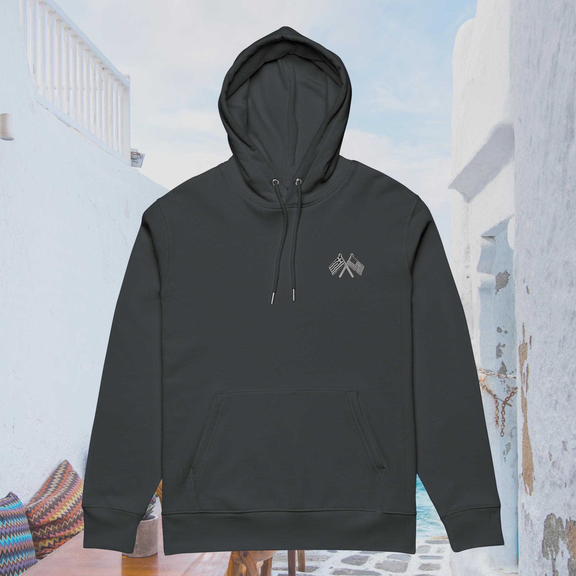 Greek American Hoodie – Sustainable Organic Cotton Streetwear - Image 6