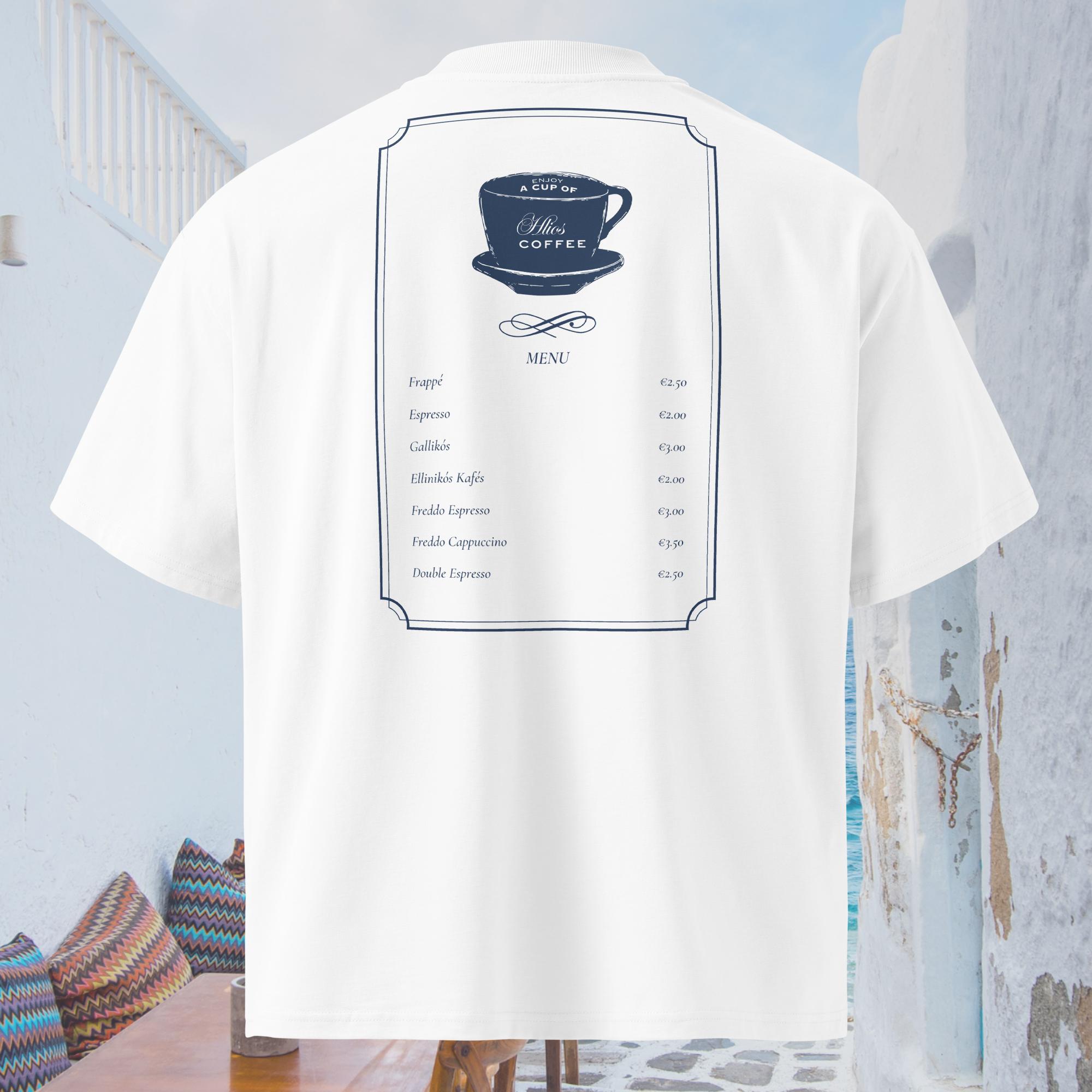 Hlios Coffee + Menu Oversized High Neck T-Shirt - Image 2